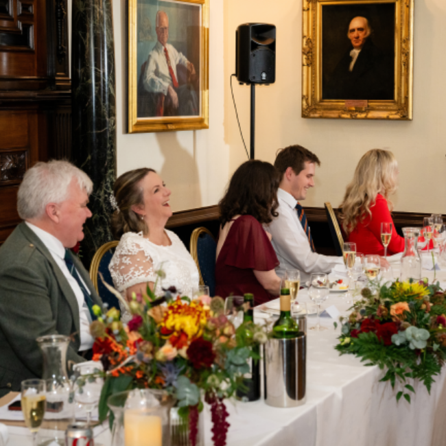 top table at a wedding reception 